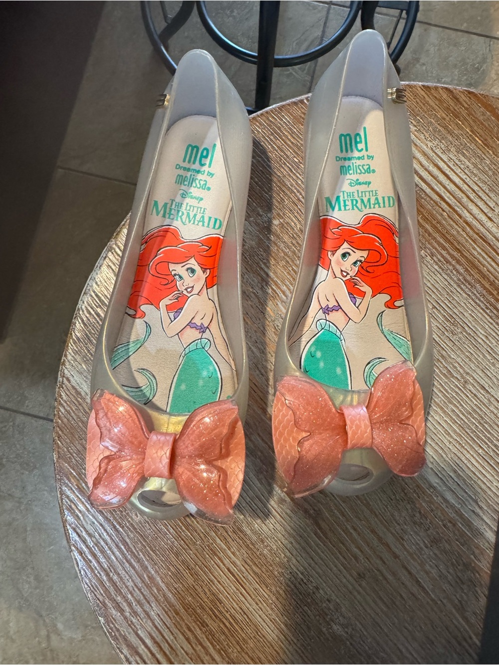 Mel by Melissa Disney Little Mermaid Ariel Jelly Bow Flats Sz 1